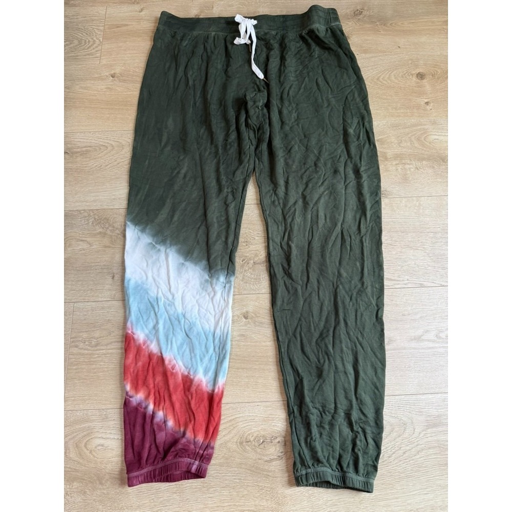 PJ Salvage Mountain Bound Tie-Dye Lounge Pajama Pants sz XL Olive Green rayon